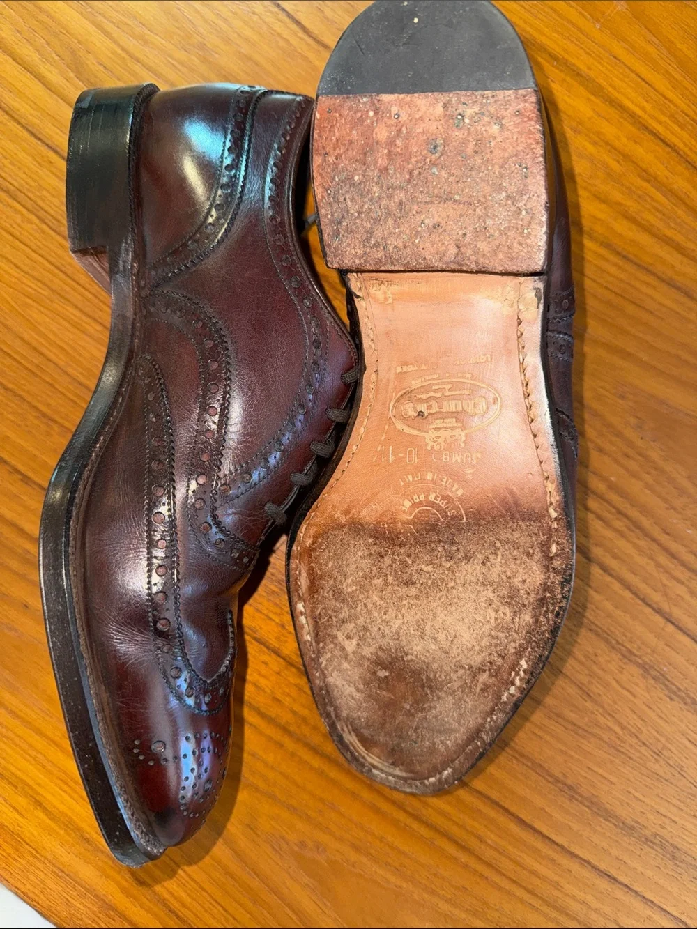 Church's Burgundy Burnished Leather Wingtip Oxfords